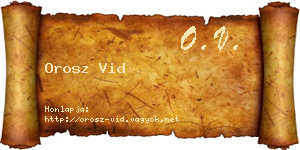 Orosz Vid névjegykártya